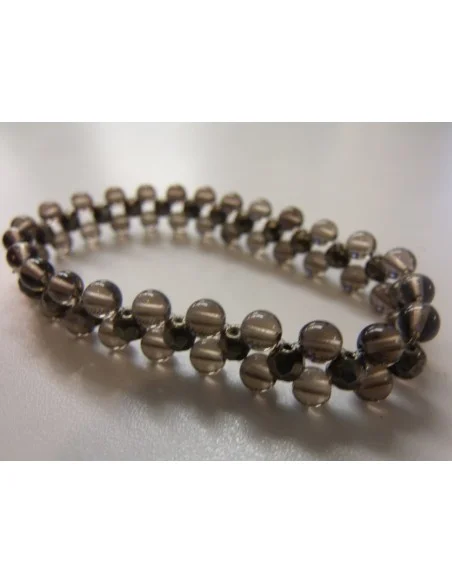 Pyrite facettés, quartz fumé bracelet 4mm Pyrite facettés, quartz fumé bracelet 4mm