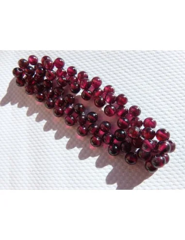 Grenat bracelet boules 4mm