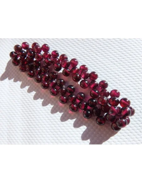 Grenat bracelet boules 4mm