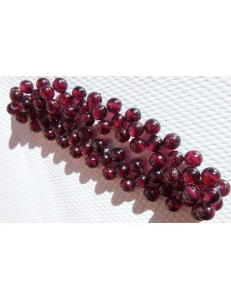 Grenat bracelet boules 4mm
