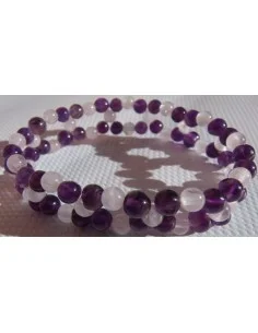 Améthyste foncé et quartz bracelet 4mm 2