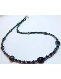 Collier en spinel et aqua aura au titane 2