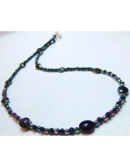 Collier en spinel et aqua aura au titane