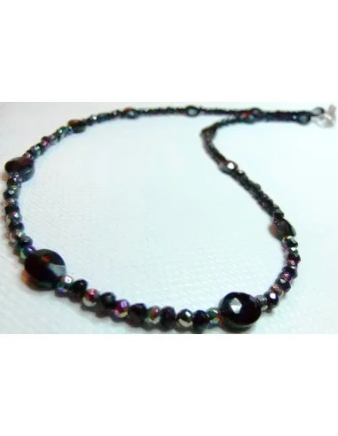 Collier en spinel et aqua aura au titane