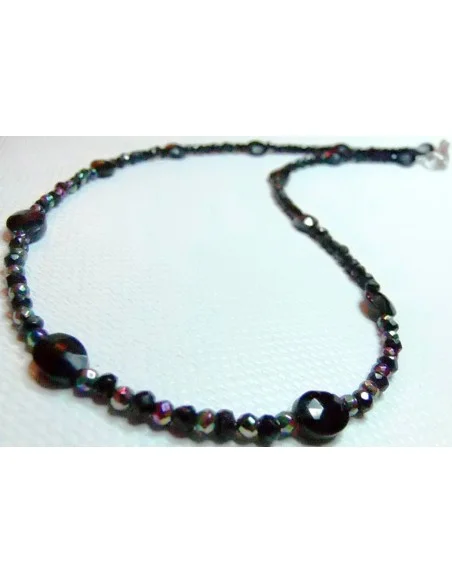 Collier en spinel et aqua aura au titane