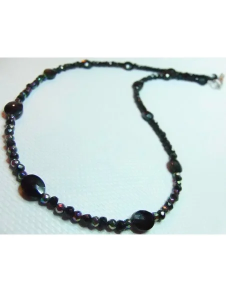 Collier en spinel et aqua aura au titane