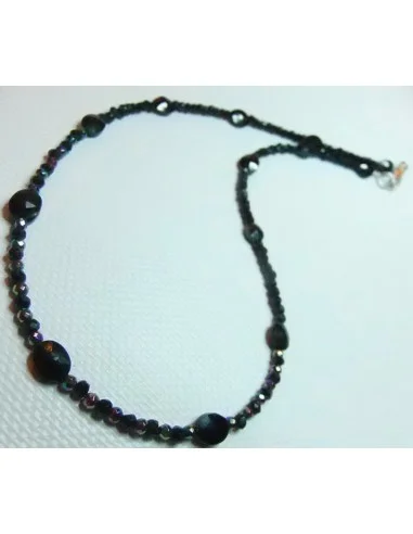 Collier en spinel et aqua aura au titane