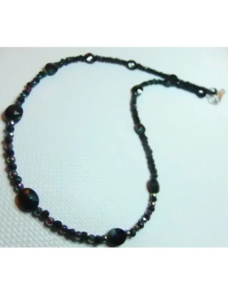 Collier en spinel et aqua aura au titane