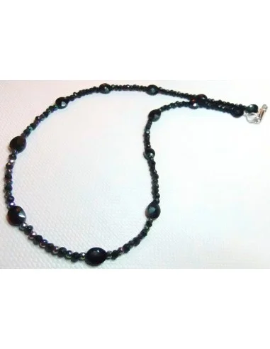 Collier en spinel et aqua aura au titane