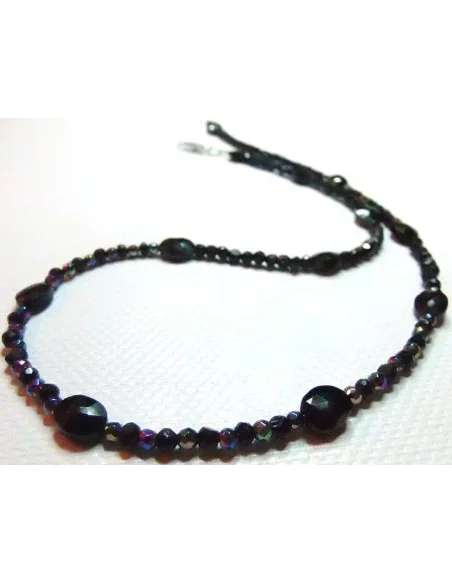 Collier en spinel et aqua aura au titane