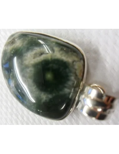 Mtrolite ,Pendentif monte en argent