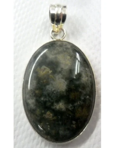 Jaspe Chrome en pendentif monte en argent