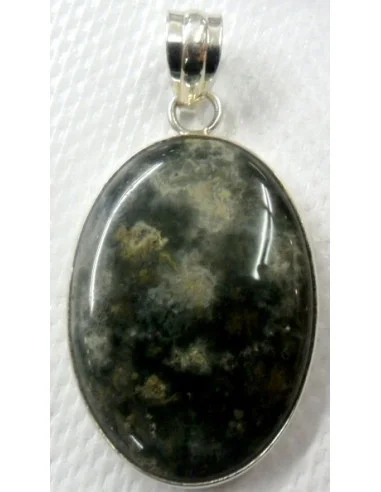 Jaspe Chrome en pendentif monte en argent