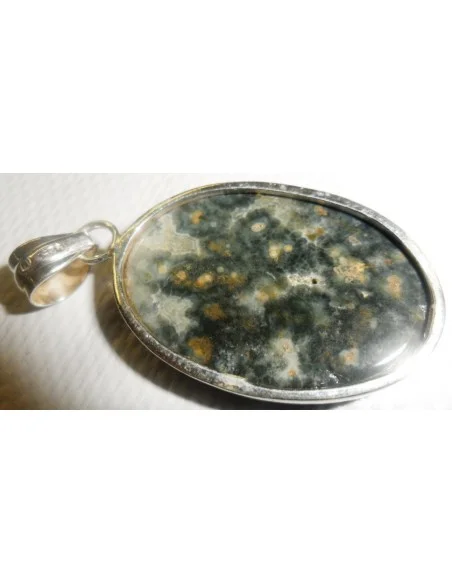 Jaspe Chrome en pendentif monte en argent
