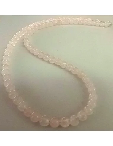 Collier quartz rose 6mm