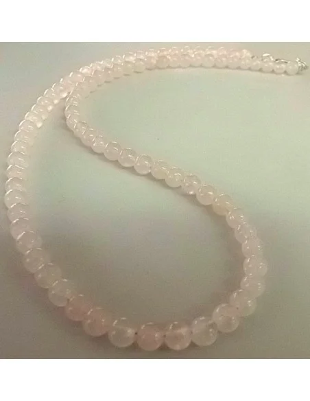 Collier quartz rose 6mm Collier quartz rose 6mm