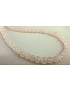 Collier quartz rose 6mm
