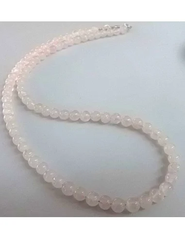 Collier quartz rose 6mm