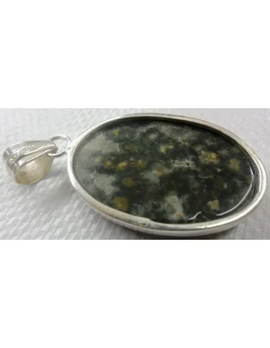 Jaspe Chrome en pendentif monte en argent