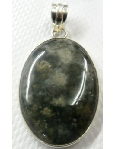 Jaspe Chrome en pendentif monte en argent