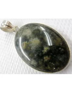 Jaspe Chrome en pendentif monte en argent