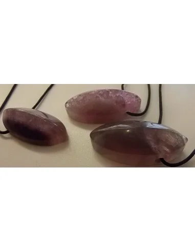 Fluorite percé cordon fermoir