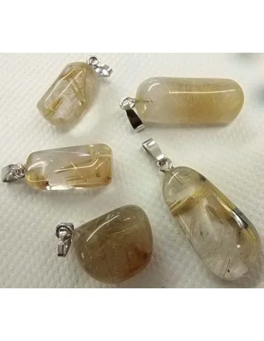 Quartz rutile pendentif argent