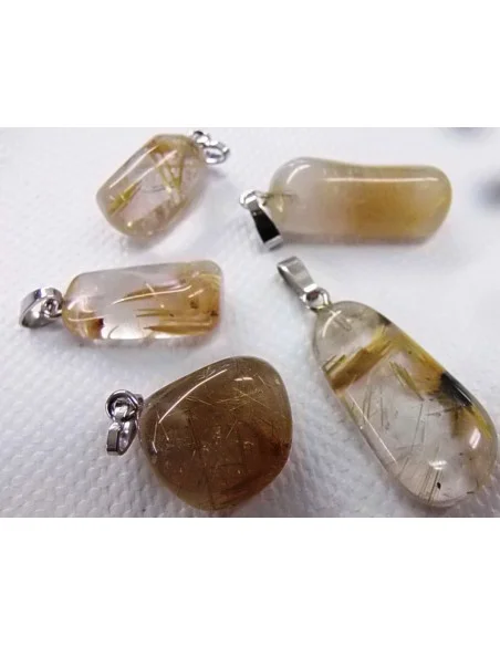 Quartz rutile pendentif argent