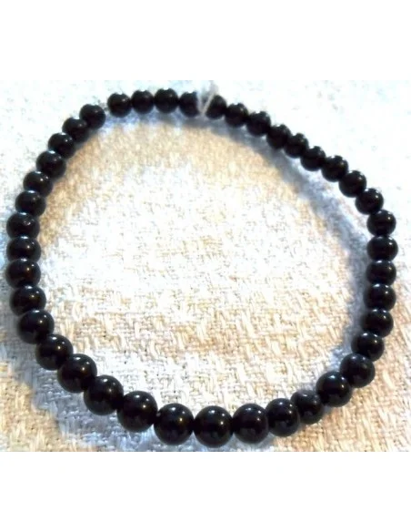 Bracelet tourmaline noire boules 4mm