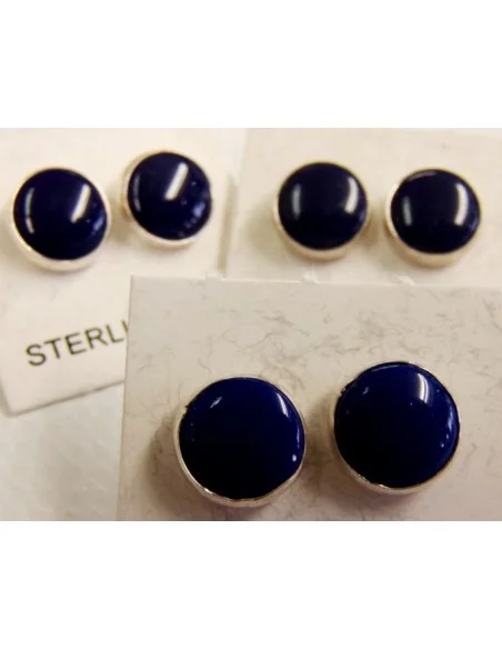 Boucles d'oreilles, pouces lapis lazuli argent