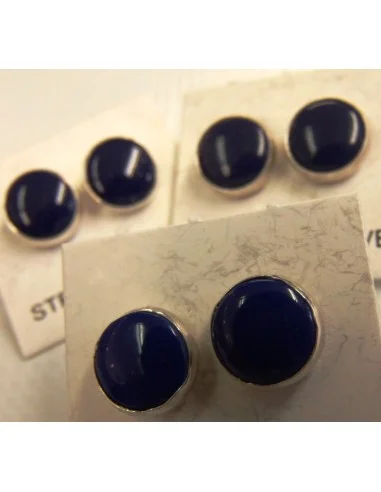 Boucles d'oreilles, pouces lapis lazuli argent