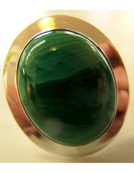 Malachite bague montee en argent