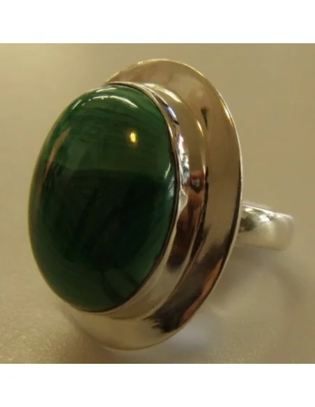 Malachite bague montee en argent