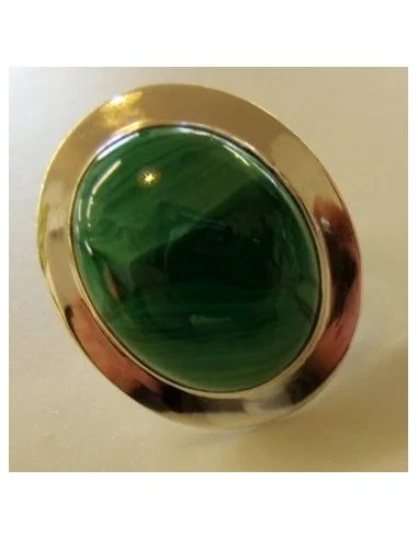 Malachite bague montee en argent