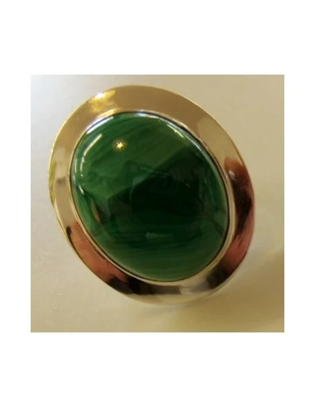 Malachite bague montee en argent