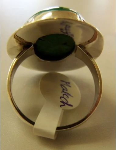 Malachite bague montee en argent