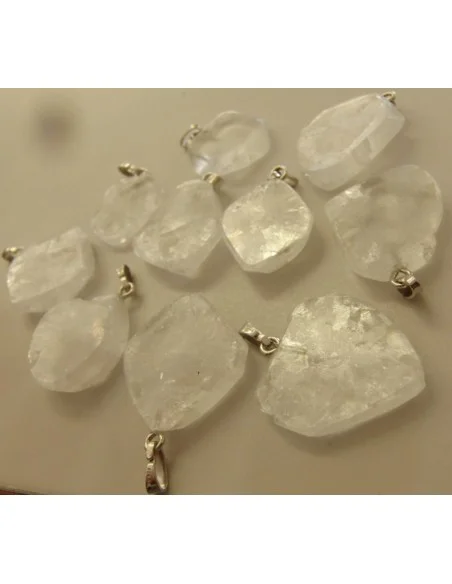 Calcite optique pendentif argent