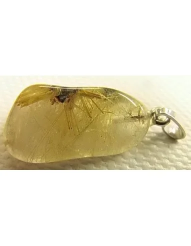 Quartz rutiles de titane en pendentif